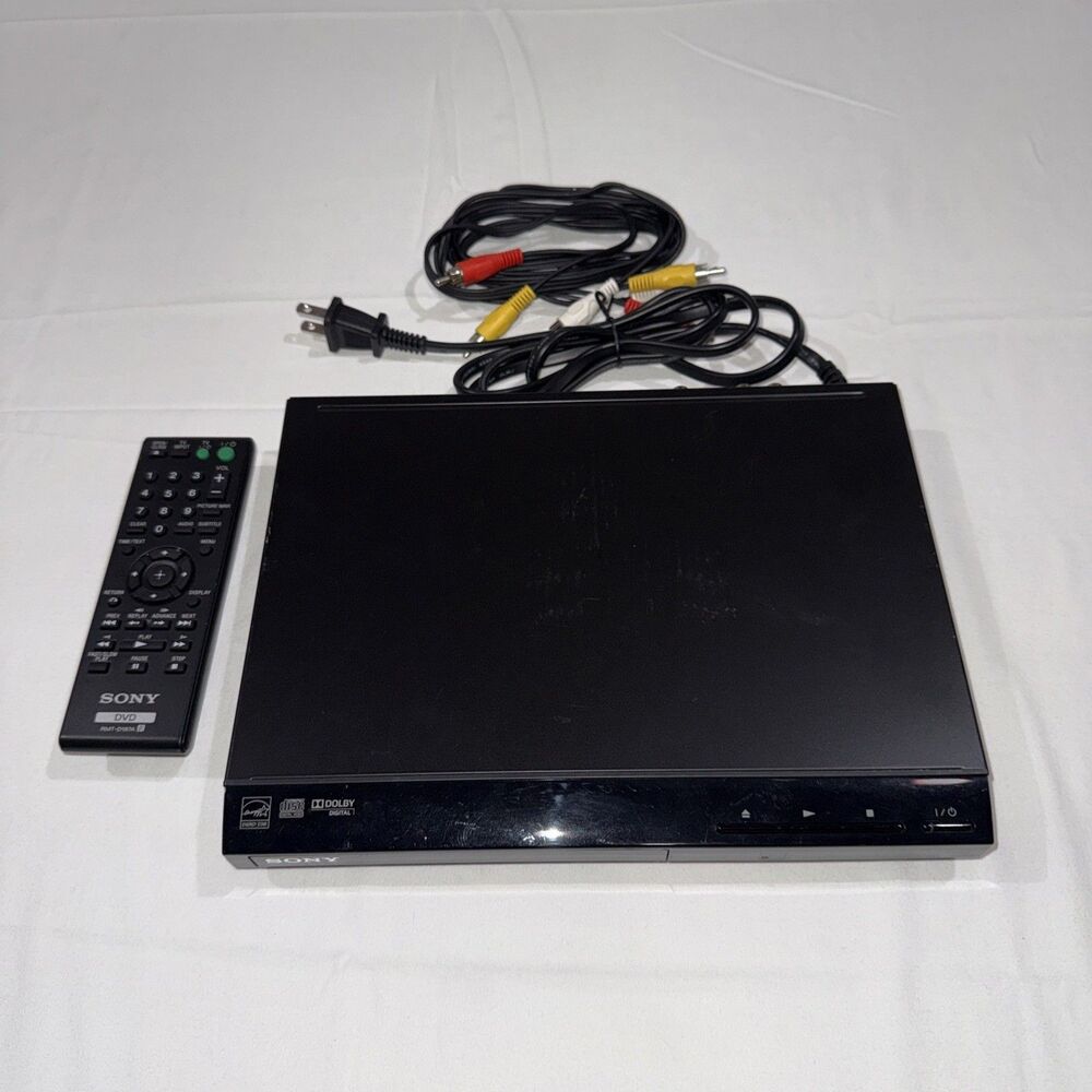 Sony DVP-SR210P CD/DVD Player with Remote TESTED & WORKS! Includes 6ft RCA Cable